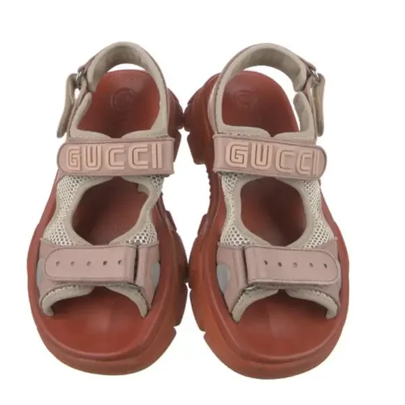 Gucci chunky with mesh red and pink sandals - Picture 3 of 5